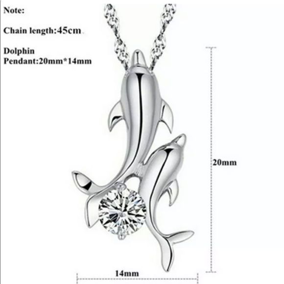 Dolphin Rhinestone Necklace - Picture 5 of 8